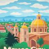 Mexico City Travel Poster paint by numbers