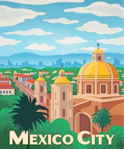 Mexico City Travel Poster paint by numbers