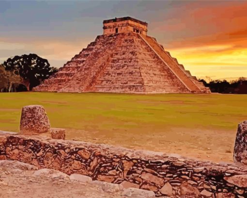 Mexico Chichen Itza At Sunset paint by numbers
