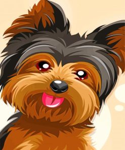 Morkie Dog Illustration paint by numbers