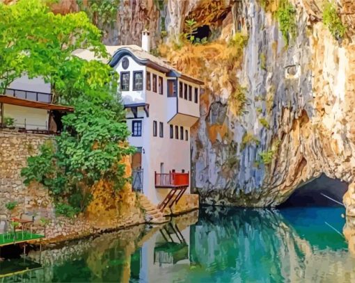 Dervish House In Blagaj paint by numbers