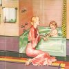 Mother Bathing Her Baby paint by numbers