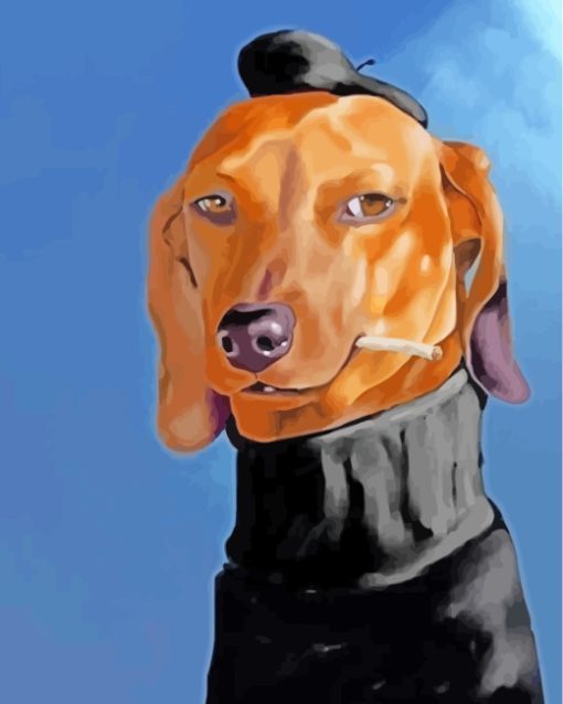 Mr Dachshund Dog paint by numbers