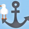 Nautical Anchor And Bird paint by numbers