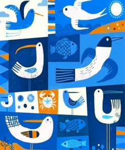 Nautical Birds paint by numbers