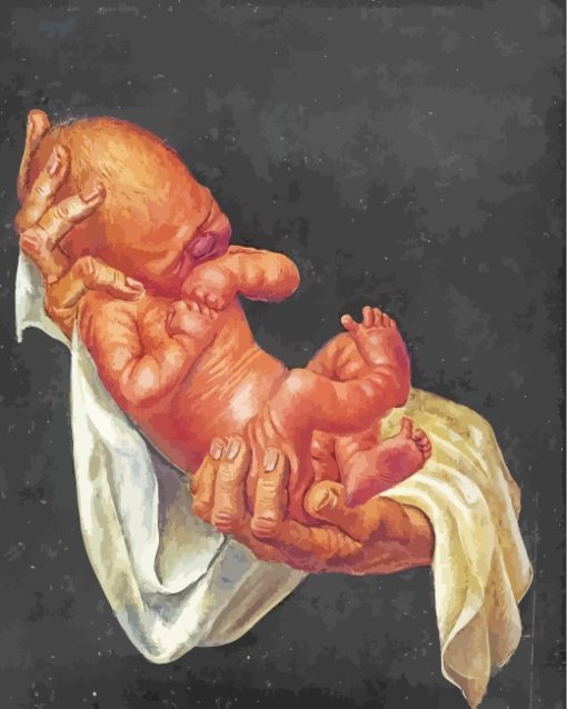 Newborn Baby On Handspaint by numbers