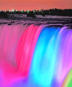Colorful Niagara Falls paint by numbers