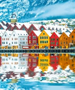 Norway Buildings paint by numbers