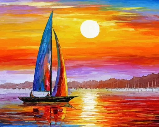 Ocean Sailboat paint by numbers