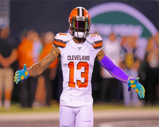 Odell Beckham Jr. Cleveland paint by numbers