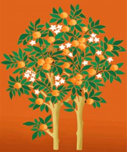 Orange Tree Illustration paint by numbers