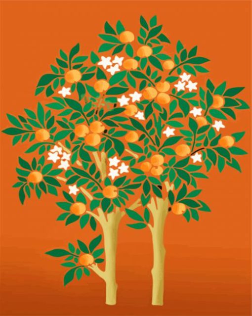 Orange Tree Illustration paint by numbers