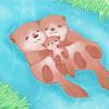 Cute Otter Family paint by numbers