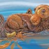 Otter Mother And Baby paint by numbers