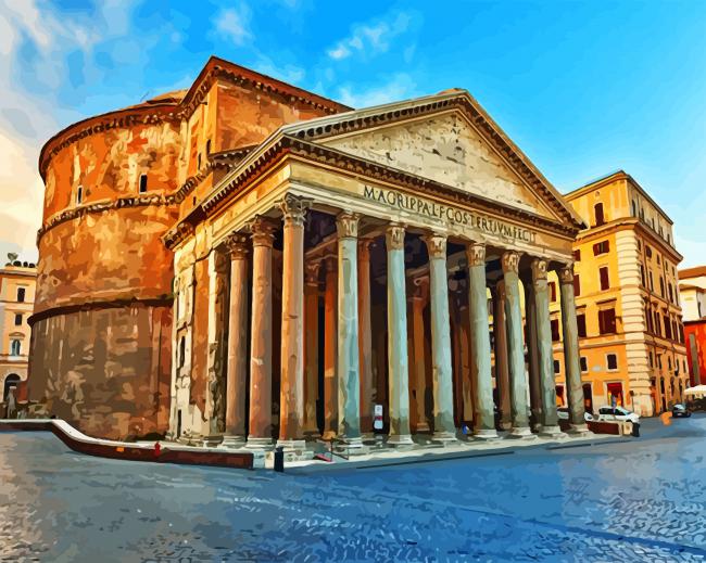 Pantheon Rome Italy paint by numbers