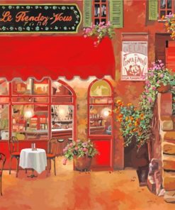 Paris Coffee Shop paint by numbers