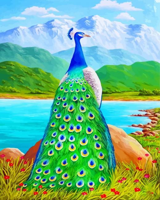 Peacock-Bird-paint-by-numbers