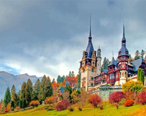 Peles Castle In Sinaia paint by numbers