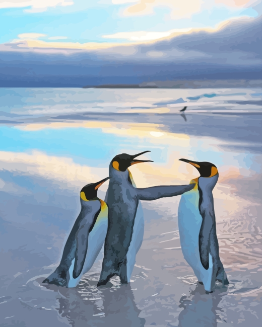Penguins Birds paint by numbers