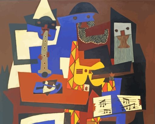 Picasso The Three Musicians Cubism paint by numbers