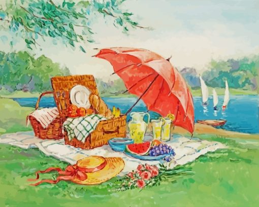 Picnic By Lake paint by numbers