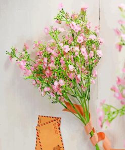 Pink Baby Breath Plants paint by numbers
