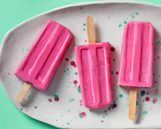 Pink Popsicles Flavor paint by numbers