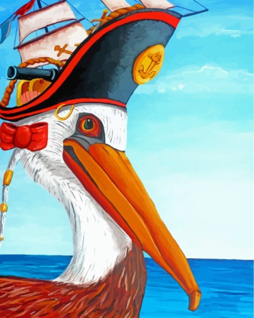 Pirate Pelican paint by numbers