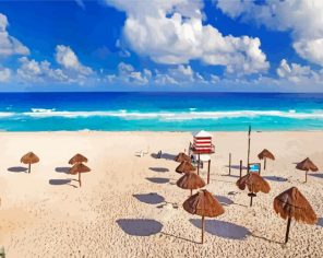 Playa Delfines Beach Cancun paint by numbers