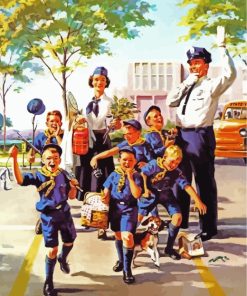 Policeman And Kids paint by numbers