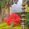 Portland Japanese Garden Oregon paint by numbers