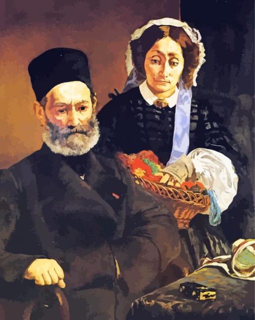 Portrait Of Monsieur And Madame Manet paint by numbers