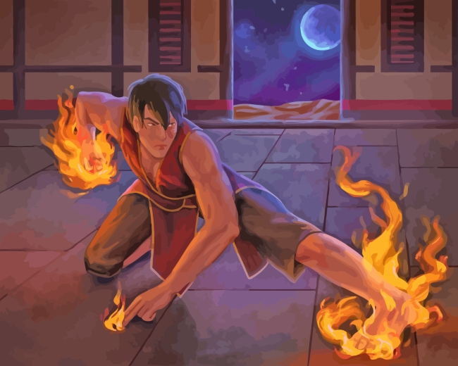Prince Zuko Fire Anime - Paint By Number - Paint by Numbers for Sale