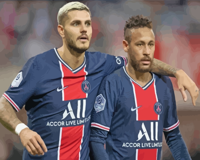 Icardi And Neymar Paris Saint German paint by numbers