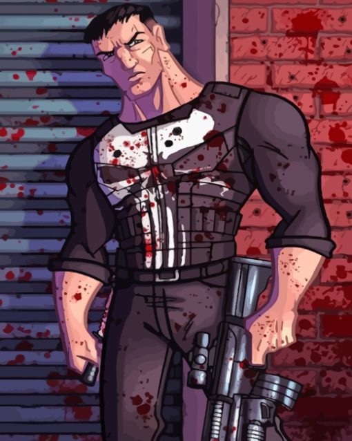 Punisher Art Illustration paint by numbers
