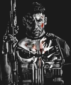 The Punisher Black Art paint by numbers