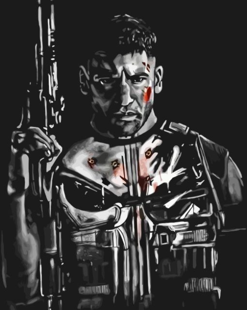 The Punisher Black Art paint by numbers