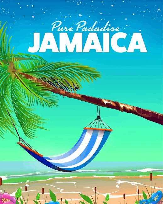 Pure Paradise Jamaica Poster paint by numbers