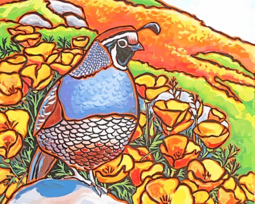 Quail Bird Art paint by numbers