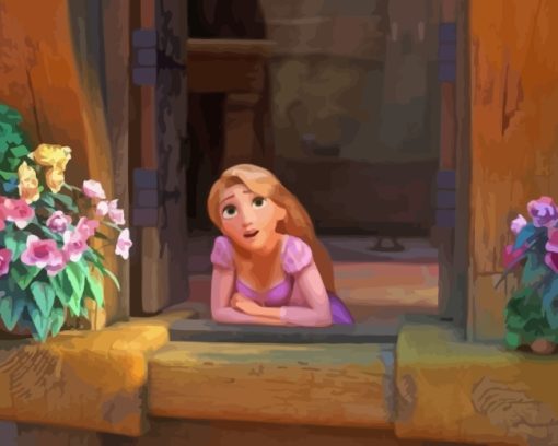 Cute Rapunzel Tangled paint by numbers