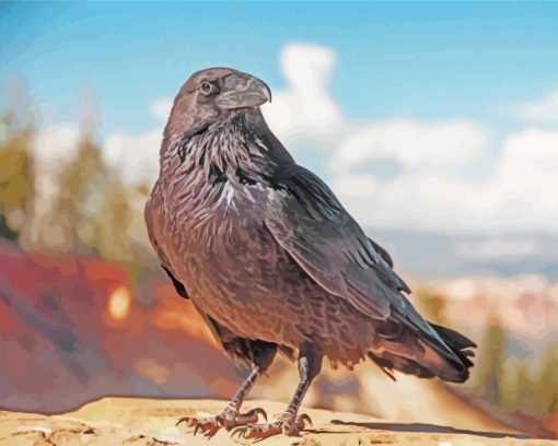 Raven Bird Animal paint by numbers