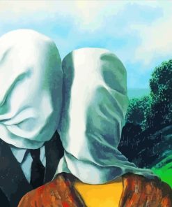 Rene Magritte The Lovers paint by numbers