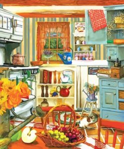 Retro Country Kitchen paint by numbers