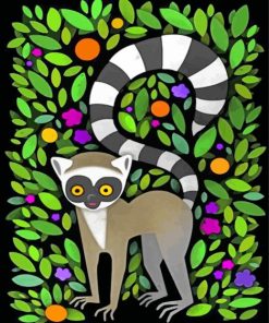 Ring-Tailed Lemur Animal paint by numbers