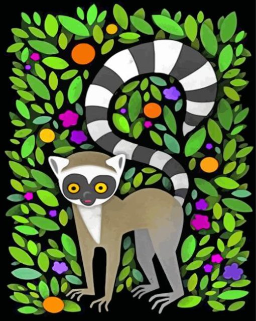 Ring-Tailed Lemur Animal paint by numbers