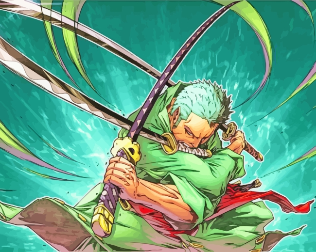 Roronoa Zoro One Piece Anime - Paint By Number - Paint by Numbers for Sale