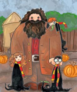 Hagrid Harry Hermione And Ron Art paint-by-numbers
