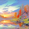 Rustic Cabin Lakeside paint by numbers