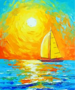 Sailboat Sunrise paint by numbers