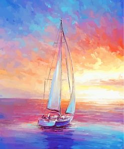 Sailing Boat Sea paint by numbers